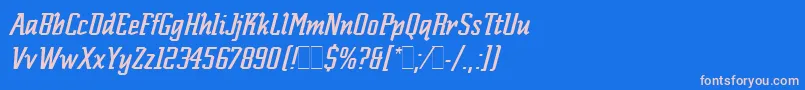 フォントScriptekItalicLetPlain.1.0 – ピンクの文字、青い背景