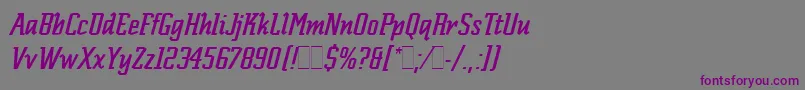 Czcionka ScriptekItalicLetPlain.1.0 – fioletowe czcionki na szarym tle