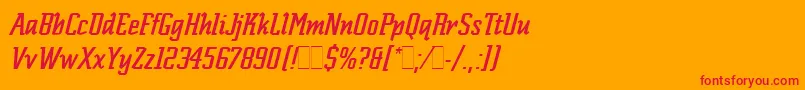 ScriptekItalicLetPlain.1.0-Schriftart – Rote Schriften auf orangefarbenem Hintergrund