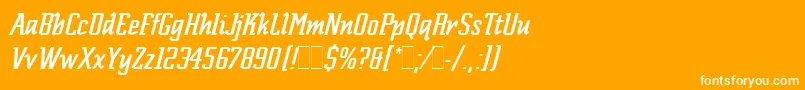 Шрифт ScriptekItalicLetPlain.1.0 – белые шрифты на оранжевом фоне