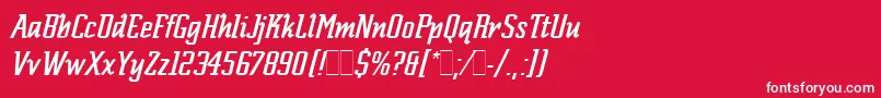 Шрифт ScriptekItalicLetPlain.1.0 – белые шрифты на красном фоне