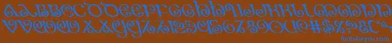 TheShireLeftalic Font – Blue Fonts on Brown Background