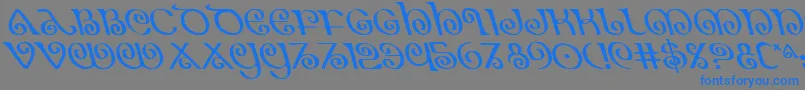 TheShireLeftalic Font – Blue Fonts on Gray Background