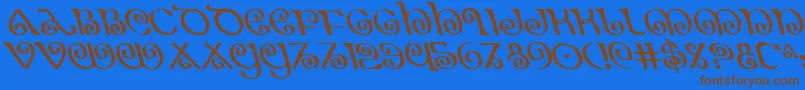 TheShireLeftalic Font – Brown Fonts on Blue Background