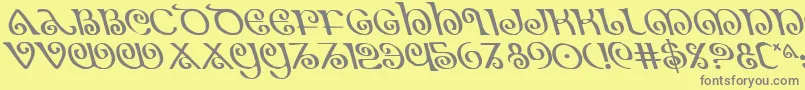 TheShireLeftalic Font – Gray Fonts on Yellow Background