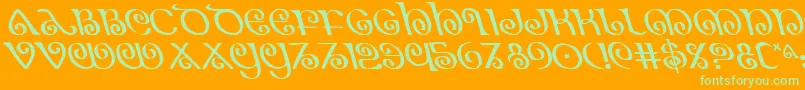 TheShireLeftalic Font – Green Fonts on Orange Background