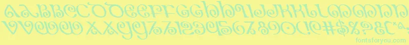 TheShireLeftalic Font – Green Fonts on Yellow Background