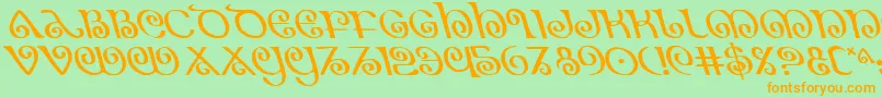 TheShireLeftalic Font – Orange Fonts on Green Background