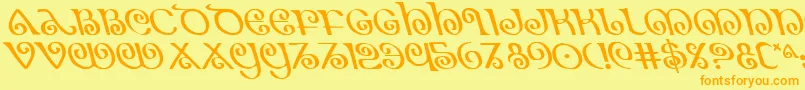 TheShireLeftalic Font – Orange Fonts on Yellow Background