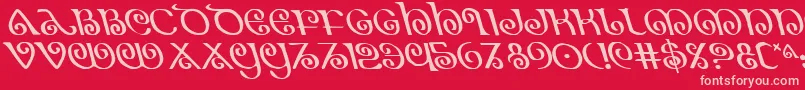 TheShireLeftalic Font – Pink Fonts on Red Background