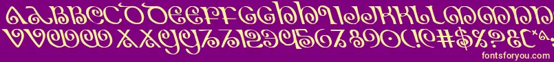 TheShireLeftalic Font – Yellow Fonts on Purple Background