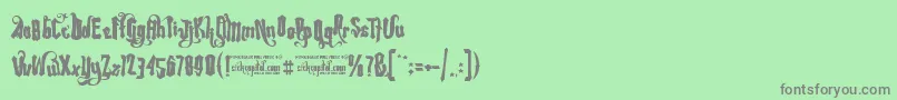 Saiba mais sobre a fonte RebelPixyBouncyFree Fonte RebelPixyBouncyFree – fontes cinzas em um fundo verde