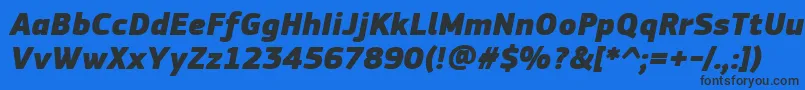 PfsquaresansproExtrablackitalic-fontti – mustat fontit sinisellä taustalla