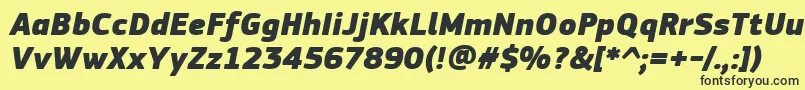 Fonte PfsquaresansproExtrablackitalic – fontes pretas em um fundo amarelo