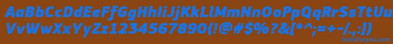 Шрифт PfsquaresansproExtrablackitalic – синие шрифты на коричневом фоне