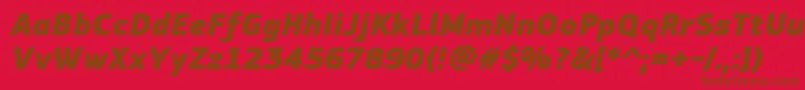 Fonte PfsquaresansproExtrablackitalic – fontes marrons em um fundo vermelho