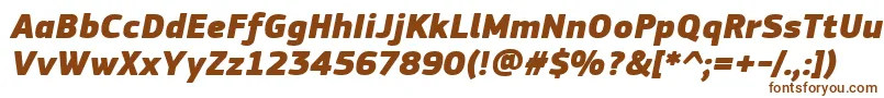 Fonte PfsquaresansproExtrablackitalic – fontes marrons em um fundo branco