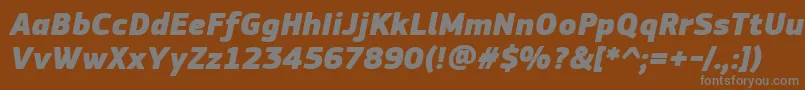 Шрифт PfsquaresansproExtrablackitalic – серые шрифты на коричневом фоне