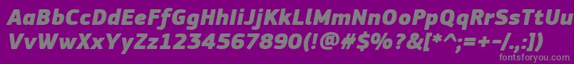 PfsquaresansproExtrablackitalic-fontti – harmaat kirjasimet violetilla taustalla