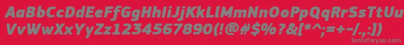 PfsquaresansproExtrablackitalic Font – Gray Fonts on Red Background