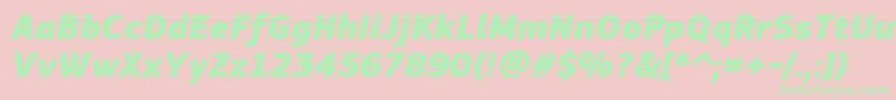 PfsquaresansproExtrablackitalic Font – Green Fonts on Pink Background