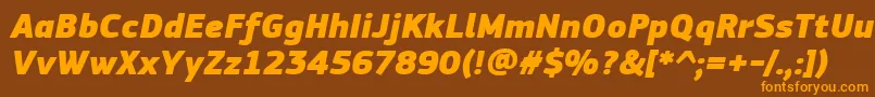 PfsquaresansproExtrablackitalic Font – Orange Fonts on Brown Background