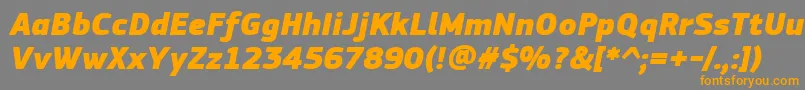 Police PfsquaresansproExtrablackitalic – polices orange sur fond gris