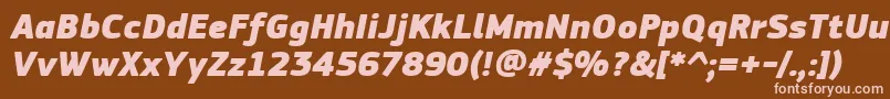 フォントPfsquaresansproExtrablackitalic – 茶色の背景にピンクのフォント
