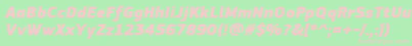 PfsquaresansproExtrablackitalic Font – Pink Fonts on Green Background
