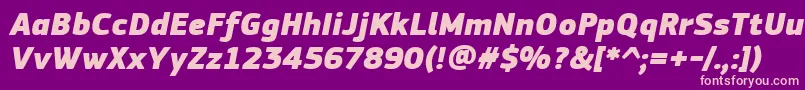 フォントPfsquaresansproExtrablackitalic – 紫の背景にピンクのフォント