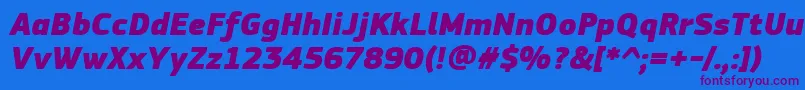 PfsquaresansproExtrablackitalic-fontti – violetit fontit sinisellä taustalla