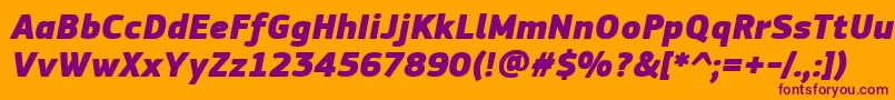 Fonte PfsquaresansproExtrablackitalic – fontes roxas em um fundo laranja