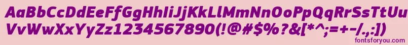 Fonte PfsquaresansproExtrablackitalic – fontes roxas em um fundo rosa