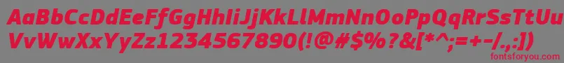 PfsquaresansproExtrablackitalic-Schriftart – Rote Schriften auf grauem Hintergrund