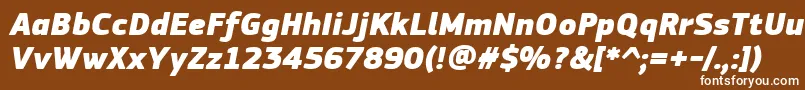 Шрифт PfsquaresansproExtrablackitalic – белые шрифты на коричневом фоне