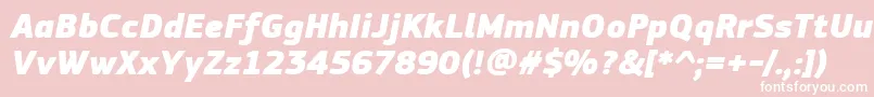 PfsquaresansproExtrablackitalic-Schriftart – Weiße Schriften auf rosa Hintergrund