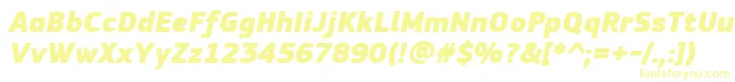 フォントPfsquaresansproExtrablackitalic – 黄色のフォント