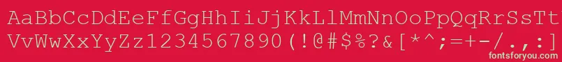 フォントCourierNewCyr – 赤い背景に緑の文字