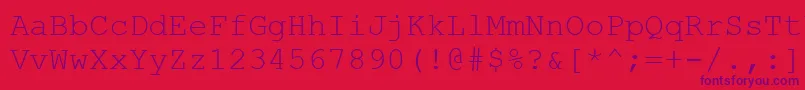 CourierNewCyr Font – Purple Fonts on Red Background