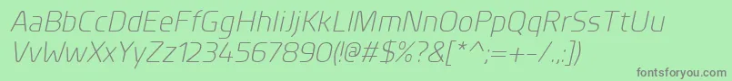 PlanerLightitalic Font – Gray Fonts on Green Background