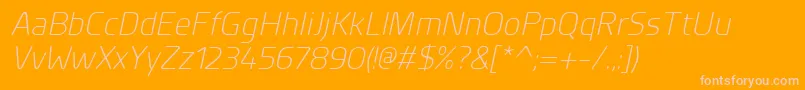 フォントPlanerLightitalic – オレンジの背景にピンクのフォント