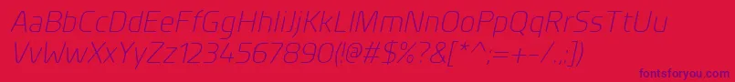 PlanerLightitalic Font – Purple Fonts on Red Background