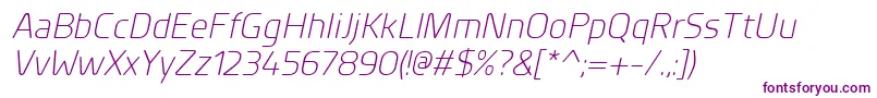 PlanerLightitalic Font – Purple Fonts on White Background