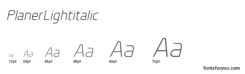 PlanerLightitalic Font Sizes