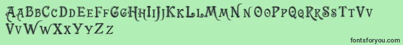 Trashbarusa Font – Black Fonts on Green Background