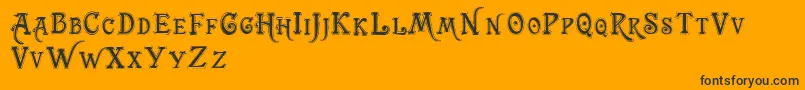 Trashbarusa-Schriftart – Schwarze Schriften auf orangefarbenem Hintergrund