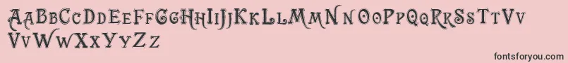 フォントTrashbarusa – ピンクの背景に黒い文字