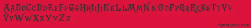 Trashbarusa Font – Black Fonts on Red Background