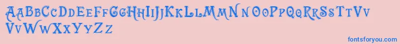 Trashbarusa Font – Blue Fonts on Pink Background