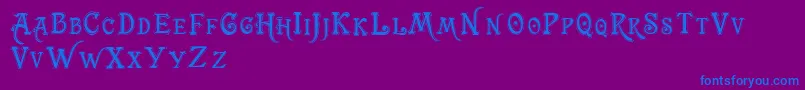 Trashbarusa Font – Blue Fonts on Purple Background